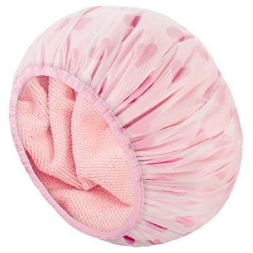 Auban Shower Cap - Large Shower Cap with Terry Cloth Lining for Hair Protection