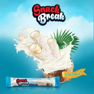 Snack Break Wafer Roll With Coconut - Creamy Coconut Filling - Individually Wrapped - Ready-To-Eat Snack - Gift Snacks For Adults & Kids (Pack of 24)