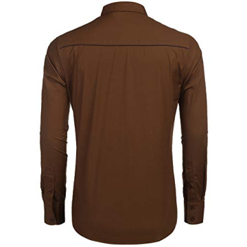COOFANDY Men's Western Cowboy Shirt Long Sleeve Casual