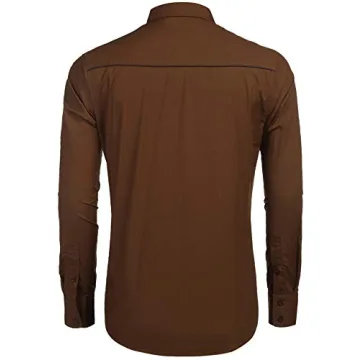 COOFANDY Men's Western Cowboy Shirt Long Sleeve Casual