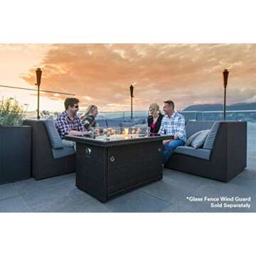 Outland Living 401 Series - 44-Inch Outdoor Propane Gas Fire Table, Espresso Brown/Rectangle