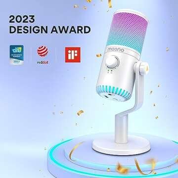 MAONO Gaming Microphone for PC, PS5, PS4, Computer, USB Condenser Mic with Quick Mute, Programmable ...