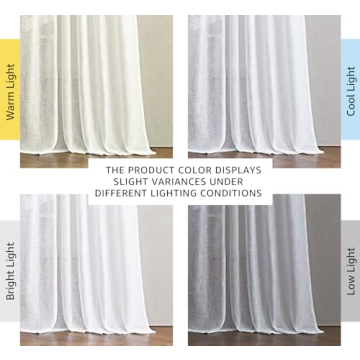 Elegant NICETOWN White Linen Sheer Curtains for Home
