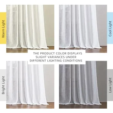 Elegant NICETOWN White Linen Sheer Curtains for Home