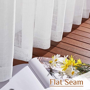 Elegant NICETOWN White Linen Sheer Curtains for Home