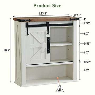 OKD Bathroom Wall Cabinet, Farmhouse Medicine Cabinet with Sliding Barn Door & Adjustable Shelves, S...