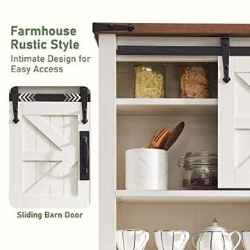 OKD Bathroom Wall Cabinet, Farmhouse Medicine Cabinet with Sliding Barn Door & Adjustable Shelves, Storage Cabinet Wall Mounted for Bathroom, Kitchen, Rustic Oak with Antique White