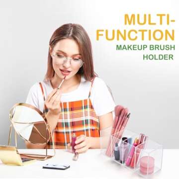 Epakh 5 Pack Clear Acrylic Pencil Holder for Organization