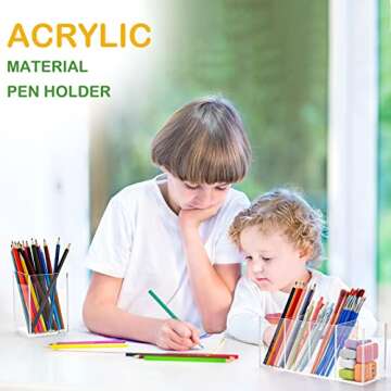 Epakh 5 Pack Clear Acrylic Pencil Holder for Organization