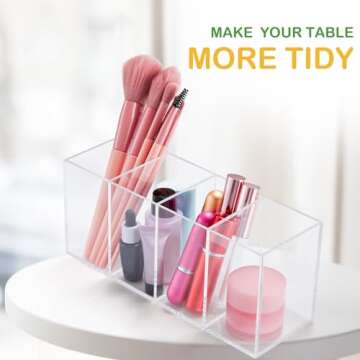 Epakh 5 Pack Clear Acrylic Pencil Holder for Organization