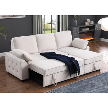 Versatile L-Shaped Sleeper Sofa with USB Ports