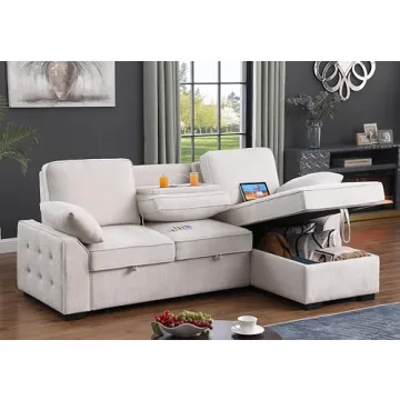 Versatile L-Shaped Sleeper Sofa with USB Ports