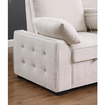 Versatile L-Shaped Sleeper Sofa with USB Ports