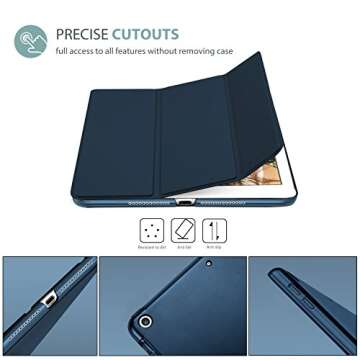 ProCase for iPad 9.7 Inch Case iPad 6th/5th Generation Case 2018 2017(Model: A1893 A1954 A1822 A1823), Ultra Slim Lightweight Stand Case with Translucent Frosted Back Smart Cover -Navy