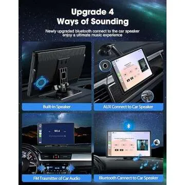 9-Inch Wireless Car Stereo with Carplay, Backup Camera, GPS Navigation, Android Auto - by LAMTTO