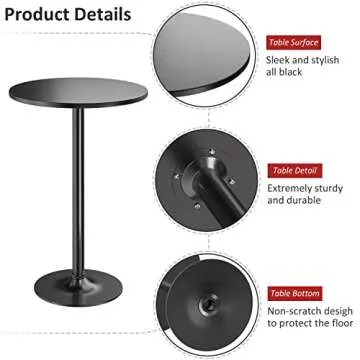 Furmax Round Pub Table - Modern Design and Easy Assembly