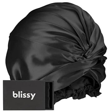 Blissy Silk Bonnet For Sleeping For Long And Curly Hair - 100% Pure Mulberry Silk 22 Momme 6a High-g...