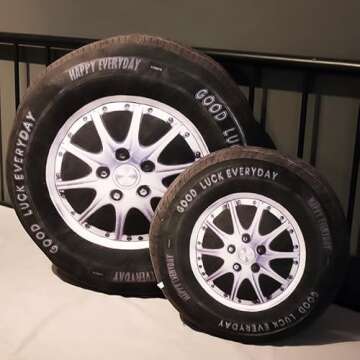 15.7 Inch Big Creative 3D Simulation Wheel Plush Pillow,Soft Car Tire Pillow Wheel Toy Outdoor Cushi...