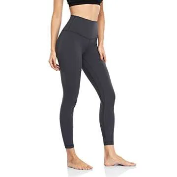 HeyNuts Hawthorn Athletic Women's High Waisted Yoga Leggings, Buttery Soft Workout Pants Compression 7/8 Leggings with Inner Pockets Graphite Grey_25'' XS(0/2)