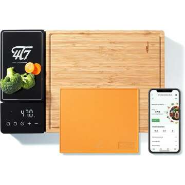 4T7 Smart Meal Prep System: Bamboo Cutting Boards with App Tracker
