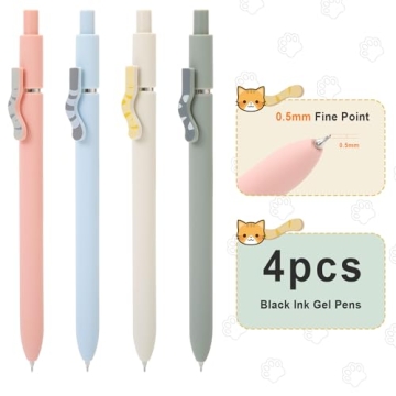 FIOVER Cat Pens - 4Pcs Smooth Writing Fine Point Pens