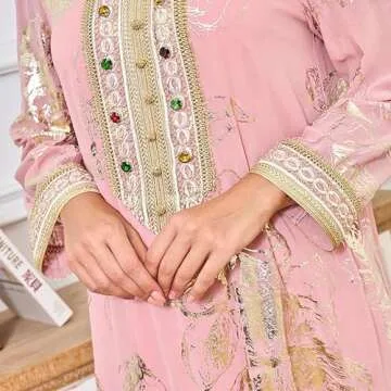 BNisBM Satin Robe Women's Chiffon Kaftan Abaya Dress