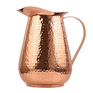 Artisan’s Anvil Pure Copper Pitcher - Handmade Hammered Jug for Water & Cocktails