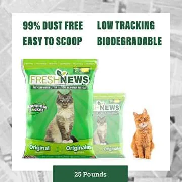 Fresh News Recycled Paper Cat Litter - Eco-Friendly & Odor-Free