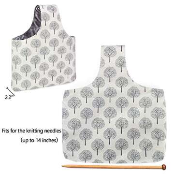 Teamoy Knitting Tote Bag, Travel Project Wrist Bag for Knitting Needles(14inches), Yarn and Crochet ...