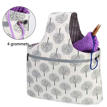 Teamoy Knitting Tote Bag Lightweight Stylish Project Bag