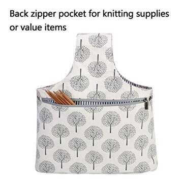 Teamoy Knitting Tote Bag Lightweight Stylish Project Bag