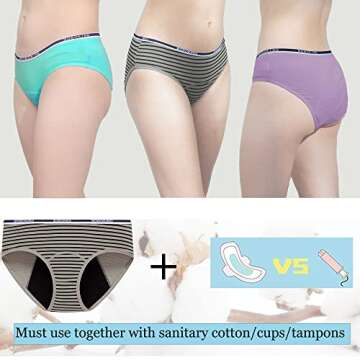 Boboking Teen Girls Cotton Period Panties Big Girls Breathable Briefs Women Underwear S