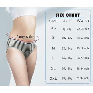 Boboking Teen Girls Cotton Period Panties Big Girls Breathable Briefs Women Underwear S