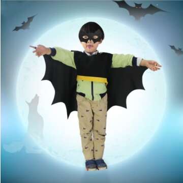 Bat Vampire Wings Halloween Bat Wings and Bat Eye Mask Bat Costume Accessories