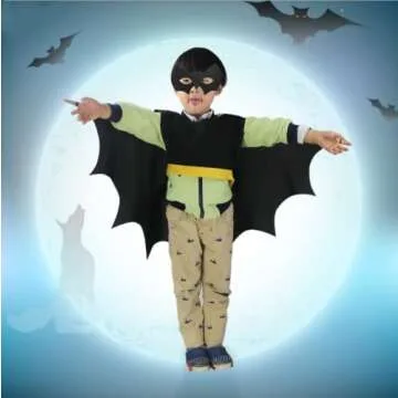 Bat Vampire Wings Halloween Bat Wings and Bat Eye Mask Bat Costume Accessories