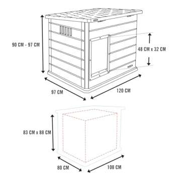 Lifetime Deluxe Dog House, Weather Protected with Adjustable Vents, Ideal Shelter for Medium to Large Dogs