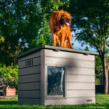 Lifetime Deluxe Dog House, Weather Protected with Adjustable Vents, Ideal Shelter for Medium to Large Dogs