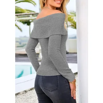 PRETTYGARDEN Women's Chic Off Shoulder Sweater for Winter