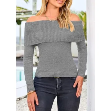 PRETTYGARDEN Women's Chic Off Shoulder Sweater for Winter