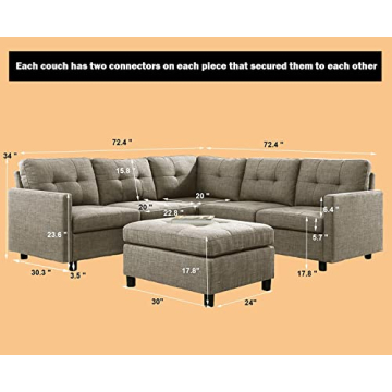 Flesser Modular Sectional Couch - Stylish Versatile Sofa Set