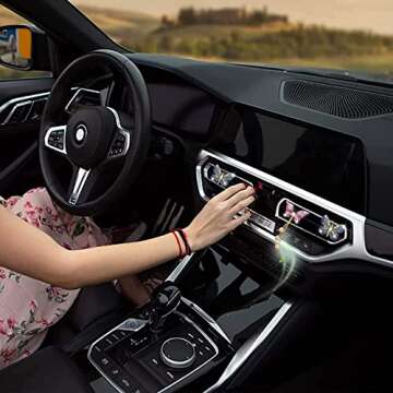 Bling Butterfly Air Vent Clips, 4 Pcs Crystal Butterfly Pandent Car Air Fresheners Vent Clips Car Diffuser Vent Clip Diamond Car Decoration Cute Car Interior Decor Bling Car Accessories for Women