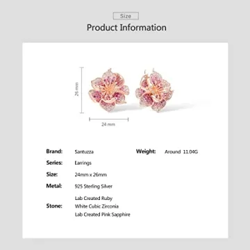 Stunning Santuzza 925 Sterling Silver Flower Earrings