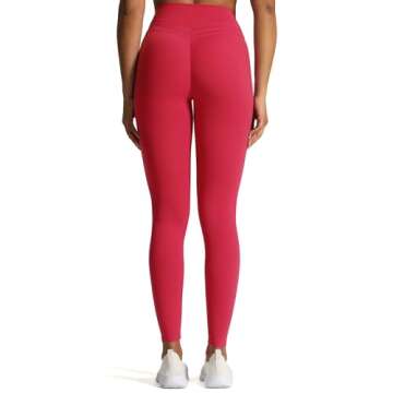 Aoxjox High Waisted Workout Leggings for Women Scrunch Tummy Control Luna Buttery Soft Yoga Pants 26" (Love Potion, Small)
