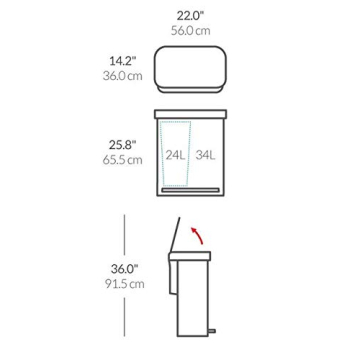 simplehuman 58L Dual Compartment Voice & Motion Trash Can