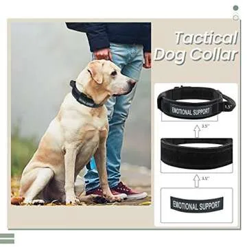 Tactical Dog Collar Adjustable Military Nylon Thick Dog Collars Heavy Duty Metal Buckle and Handle for Medium Large Dog