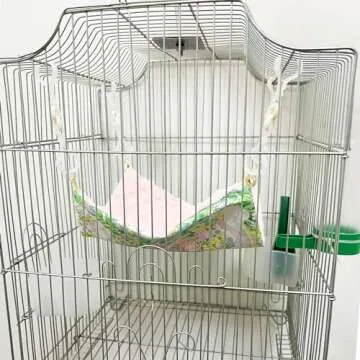 Fnaobai Rat Hammocks for Cage Small Pet Animal Accessories Hanging Warm Hammock Bed Soft Plush Hamster Guinea Pig Chinchilla Ferret Hammocks Carrier for Small Animal Playing Sleeping (Green Floral)
