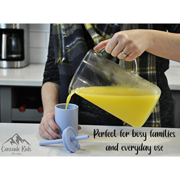 Cascade Kids Silicone Cups with Straws - Safe and Durable