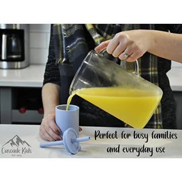 Cascade Kids Silicone Cups with Straws - Safe and Durable
