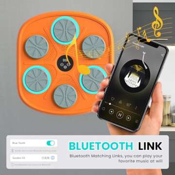 BOLUPO 2024 Upgrade Intelligent Music Boxing Machine, Electronic Boxing Trainer with Gloves, Music Workout Machine with Smart Display Screen Punching Machine for Adults, (Orange)