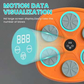 BOLUPO 2024 Upgrade Intelligent Music Boxing Machine, Electronic Boxing Trainer with Gloves, Music Workout Machine with Smart Display Screen Punching Machine for Adults, (Orange)